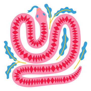 Pink and blue snake design