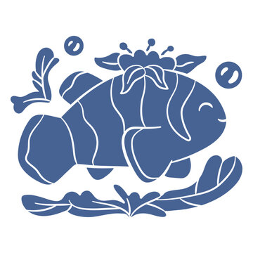 Cute blue fish design