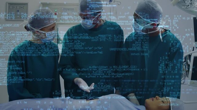 Animation of data processing over diverse doctors during surgery