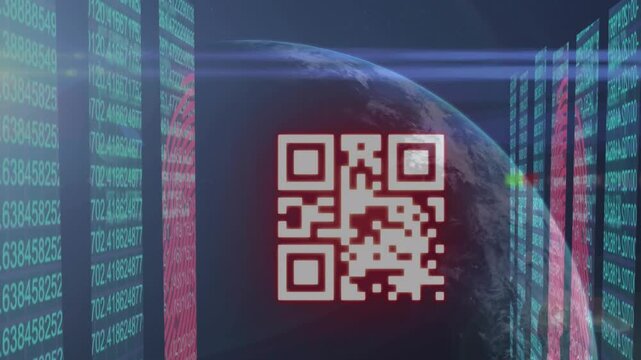 Animation of binary coding and interference over server at servers