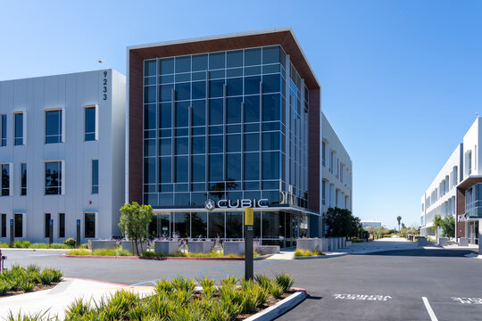 San Diego, CA, USA - July 9, 2022: Cubic headquarters in San Diego, CA, USA. Cubic Corporation is an American public transportation and defense corporation.