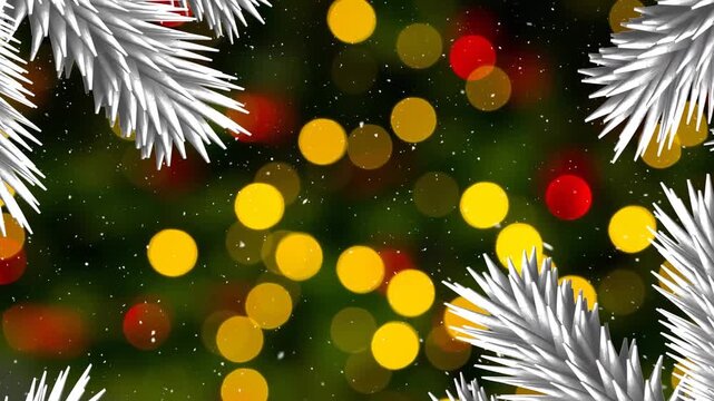 Animation of fir tree branches over spots