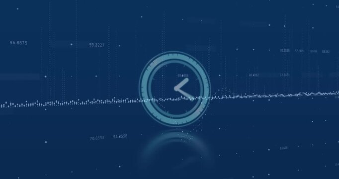 Animation of clock moving fast over globe and animation of portugal clock