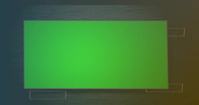 Digital animation of wow text over neon message icon against brick wall