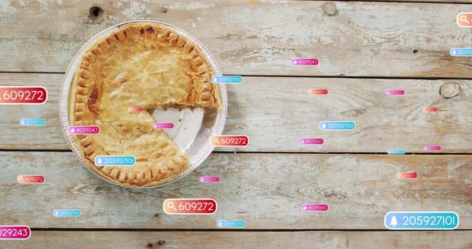 On start pie missing wedge revealing pan data badges appearing and drifting, visualizing alerts