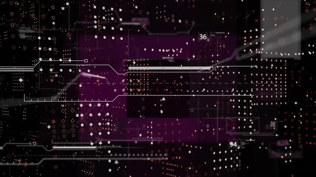 This illustration shows a numeric interface with data on a dark background