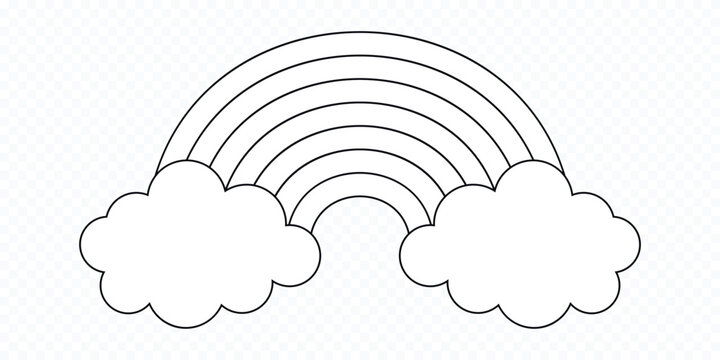 Creative rainbow symbol. Vector outline graphics.