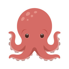 Fototapeta premium Pink Octopus Illustration Vector Template Design