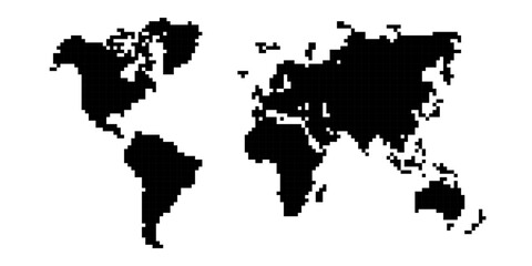 world map pixel art. world map pixel © DOBRYI VECHIR STUDYA