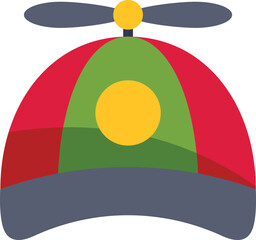 Colorful cartoon propeller hat showing fun and whimsical imagination © anatolir