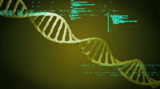 Animation of data processing over dna strands