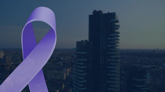 Animation of scope scanning over liquid in purple circular shape