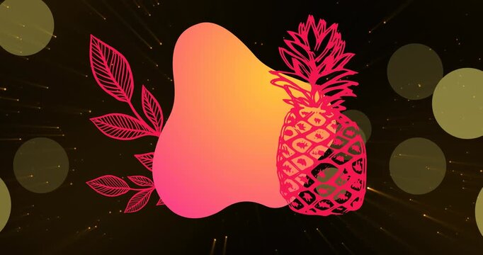 Animation of shapes and pineapple icon over spots