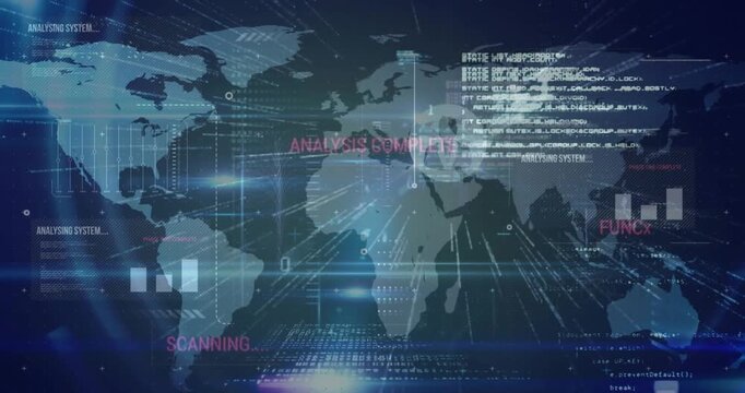This video shows statistics and data processing happening all over the world