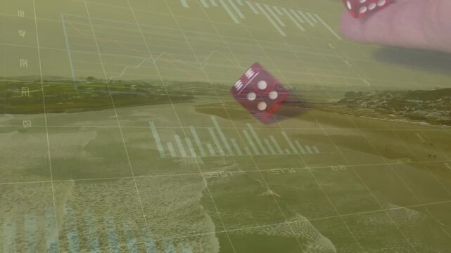 Animation of data processing over dices