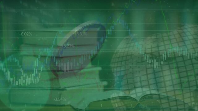 Animation of data processing and globe over chip