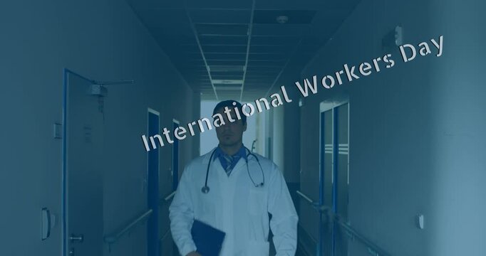 Animation of network of connections and numbers over businessman unk