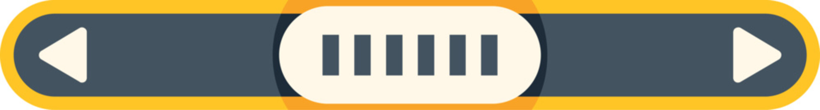 Flat user interface slider bar featuring left and right navigation buttons