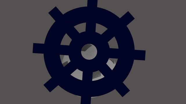 Animation of football moving over rudder