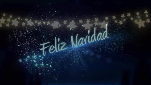 A blue light forms a christmas greeting in this digital animation