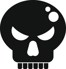 Naklejka premium Cartoon skull icon showing an evil, angry expression and representing death or danger
