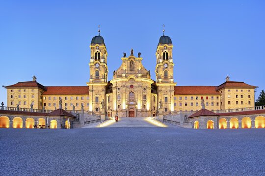 Benedictine abbey, monastery, place of pilgrimage, Einsiedeln, Canton Schwyz, Switzerland