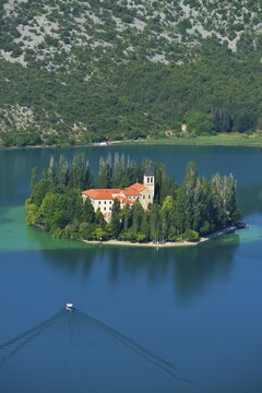 Roman Catholic Franciscan monastery Visovac, Krka National Park, Sibenik-Knin, Dalmatia, Croatia