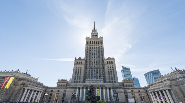 Palace of Culture, Science Palace and skyscrapers, skyline, Warsaw, Mazovia Province, Poland