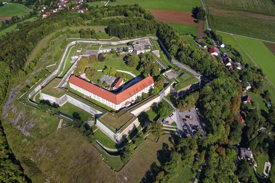 W&uuml;lzburg, pentagonal bastion plant, near Wei&szlig;enburg, Altmuehltal natural preserve, Middle Franconia, Franconia, Bavaria, Germany