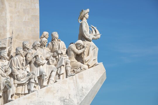 Monument of Discoveries, Padr&atilde;o dos Descobrimentos, navigator and discoverer, in front Henry the Navigator, Bel&eacute;m, Lisbon, Portugal