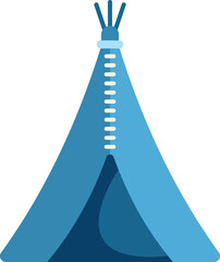 Blue stylized teepee representing a traditional native american shelter © anatolir