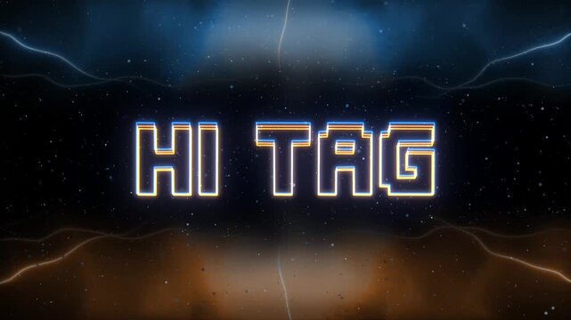 H1 Tag Neon text with retro style background
