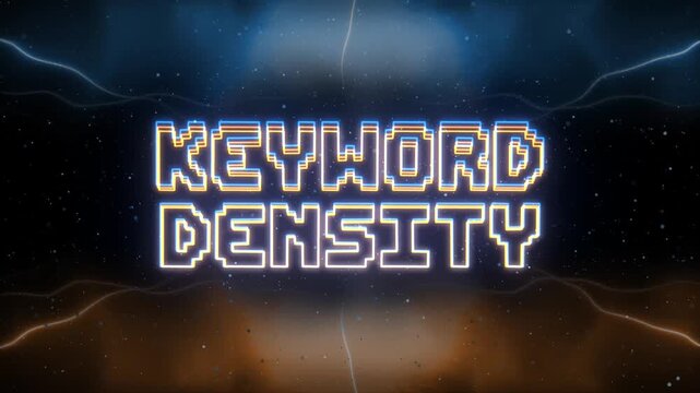 Keyword Density Neon text with retro style background