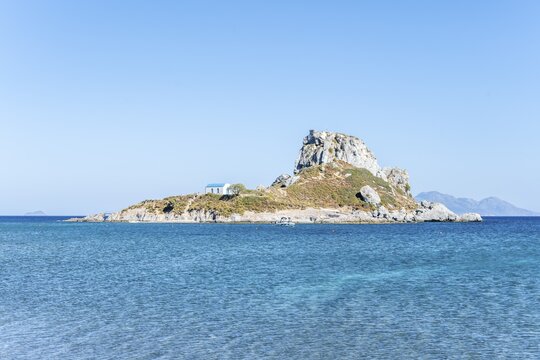 Kastri island with church, Kos, Dodecanese, Greece