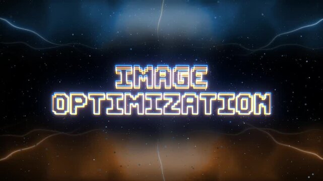 Image Optimization Neon text with retro style background