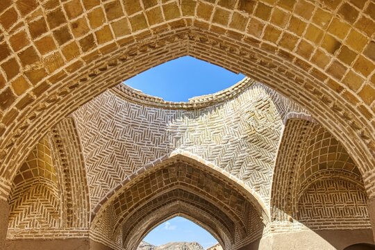 Ruins of ritual buildings near Dakhmeh Zoroastrian Tower of Silence, Yazd, Iran