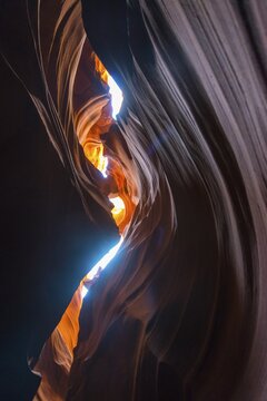 incidence of light in Sandstone Canyon, slot canyon, sandstone rock, Upper Antelope Canyon, Page, Navajo Nation, Arizona, USA