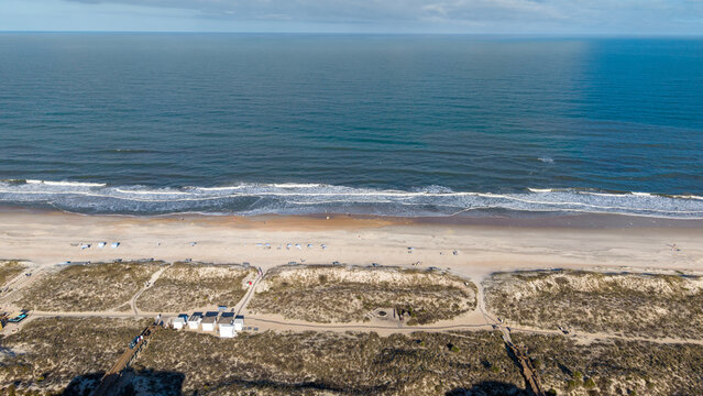 Aerial shot of a gorgeous landscape at the beach in Amelia Island Florida USA