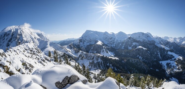 View from Jenner to Lafeldkopf, Fagstein, Berchtesgadener Alpen, Sch&ouml;nau am K&ouml;nigssee, Berchtesgadener Land, Bavaria, Germany