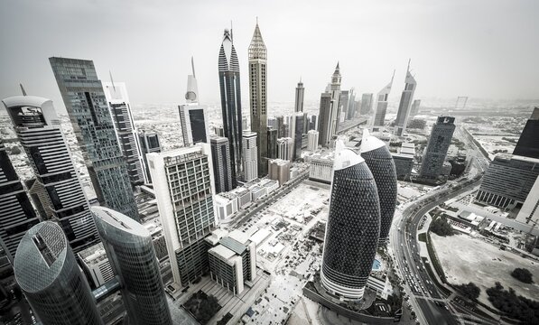 Skyscrapers and streets, Dubai, United Arab Emirates