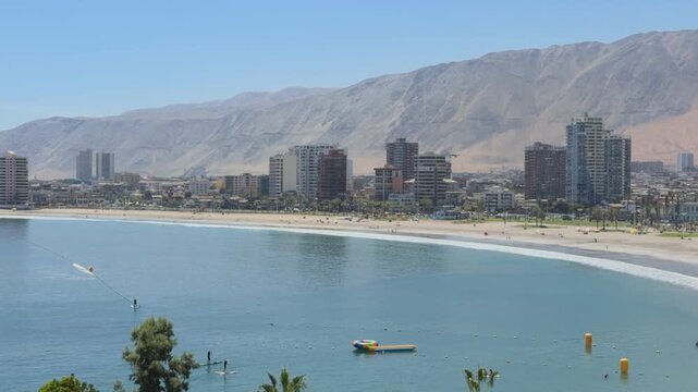 iquique peninsula coastal landscape northern chile desert ocean aerial view