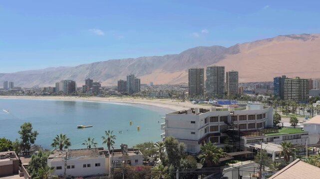 iquique peninsula coastal landscape northern chile desert ocean aerial view