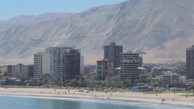 iquique peninsula coastal landscape northern chile desert ocean aerial view