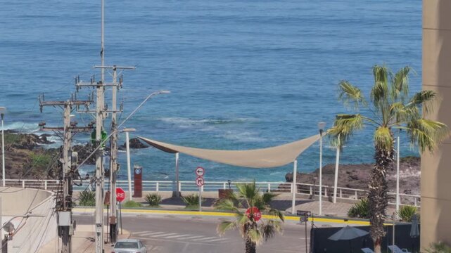 iquique peninsula coastal landscape northern chile desert ocean aerial view