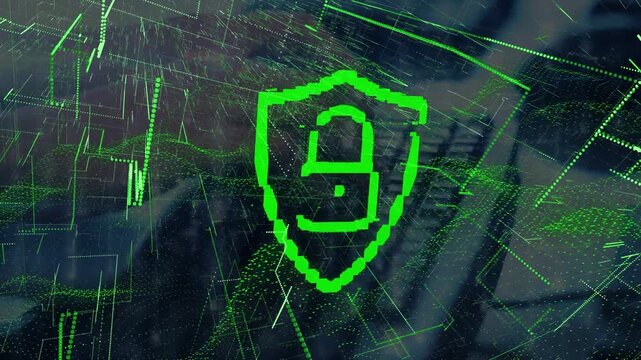 Animation of cyber monday sale text over network of connections