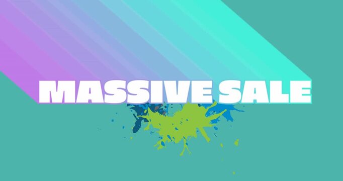 Animation of high score text over colorful graphics and blue