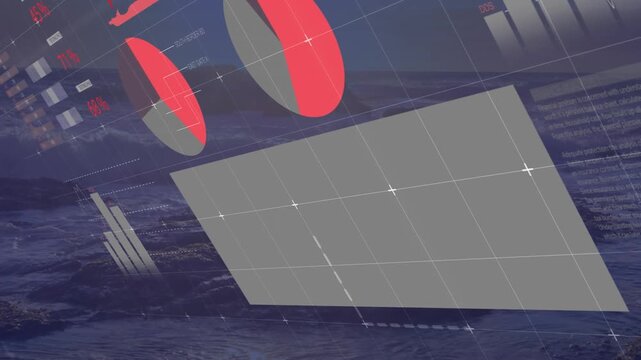 Animation of networks of connections over sky