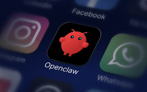 Openclaw Company logo on the smartphone screen	
