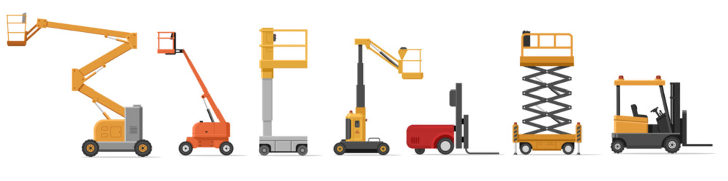 Various construction lifts and industrial equipment lineup