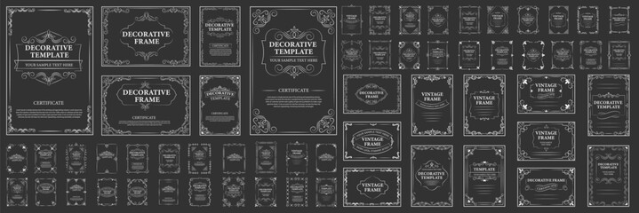 Elegant vintage decorative frames and templates collection